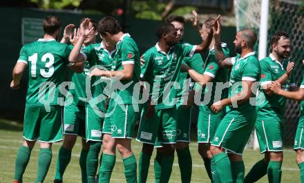 Fussball 1. Klasse C. Donau gegen Ebental.  Torjubel Donau. Klagenfurt, am 9.6.2018.
Foto: Kuess
---
pressefotos, pressefotografie, kuess, qs, qspictures, sport, bild, bilder, bilddatenbank