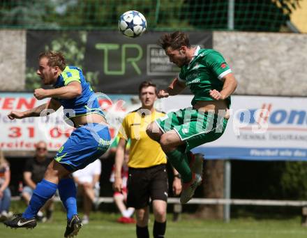 Fussball 1. Klasse C. Donau gegen Ebental. Thomas Guggenberger (Donau),  Stefan Trinker (Ebental). Klagenfurt, am 9.6.2018.
Foto: Kuess
---
pressefotos, pressefotografie, kuess, qs, qspictures, sport, bild, bilder, bilddatenbank