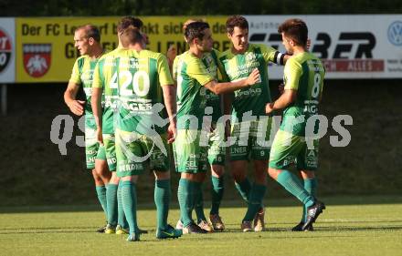 Fussball Kaerntner Liga. Lendorf gegen Annabichler SV.  Torjubel (Lendorf). Lendorf, am 15.6.2018.
Foto: Kuess
---
pressefotos, pressefotografie, kuess, qs, qspictures, sport, bild, bilder, bilddatenbank