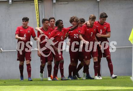 Fussball Laenderspiel. Tournament delle Nazioni. Portugal gegen Norwegen.  Torjubel  (Portugal). Klagenfurt, am 24.4.2018.
Foto: Kuess
---
pressefotos, pressefotografie, kuess, qs, qspictures, sport, bild, bilder, bilddatenbank