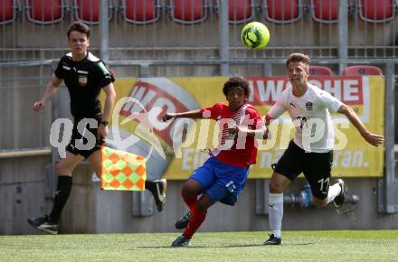 Fussball Laenderspiel. Tournament delle Nazioni. Oesterreich gegen Costa Rica. Sandro Schendl,  (Oesterreich), Jewison Fco Bennette Villegas (Costa Rica). Klagenfurt, am 24.4.2018.
Foto: Kuess
---
pressefotos, pressefotografie, kuess, qs, qspictures, sport, bild, bilder, bilddatenbank