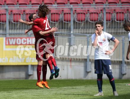 Fussball Laenderspiel. Tournament delle Nazioni. Portugal gegen Norwegen.  Torjubel (Portugal). Klagenfurt, am 24.4.2018.
Foto: Kuess
---
pressefotos, pressefotografie, kuess, qs, qspictures, sport, bild, bilder, bilddatenbank