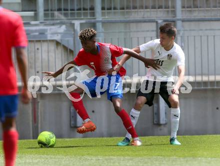 Fussball Laenderspiel. Tournament delle Nazioni. Oesterreich gegen Costa Rica. Daniel Klicnik,  (Oesterreich), Josimar Angelo Alcocer Mc Cook (Costa Rica). Klagenfurt, am 24.4.2018.
Foto: Kuess
---
pressefotos, pressefotografie, kuess, qs, qspictures, sport, bild, bilder, bilddatenbank