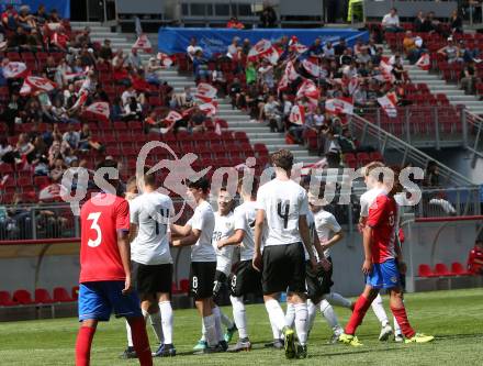 Fussball Laenderspiel. Tournament delle Nazioni. Oesterreich gegen Costa Rica. Torjubel (Oesterreich). Klagenfurt, am 24.4.2018.
Foto: Kuess
---
pressefotos, pressefotografie, kuess, qs, qspictures, sport, bild, bilder, bilddatenbank