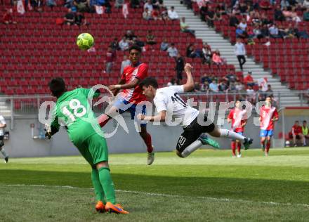 Fussball Laenderspiel. Tournament delle Nazioni. Oesterreich gegen Costa Rica. Yusuf Demir, (Oesterreich),  Joshua Carvajal Campos, Rawy Jafet Rodriguez Osorio  (Costa Rica). Klagenfurt, am 24.4.2018.
Foto: Kuess
---
pressefotos, pressefotografie, kuess, qs, qspictures, sport, bild, bilder, bilddatenbank