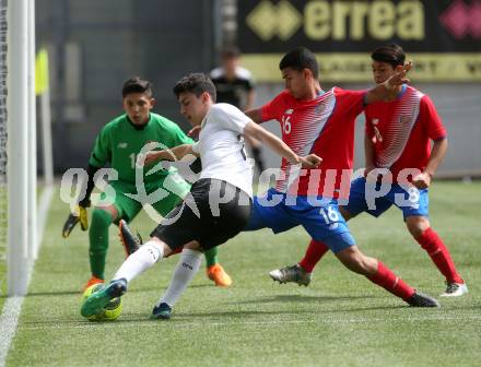 Fussball Laenderspiel. Tournament delle Nazioni. Oesterreich gegen Costa Rica. Yusuf Demir (Oesterreich), Joshua Carvajal Campcs, Drancon Jesus Calderon Delgado (Costa Rica). Klagenfurt, am 24.4.2018.
Foto: Kuess
---
pressefotos, pressefotografie, kuess, qs, qspictures, sport, bild, bilder, bilddatenbank