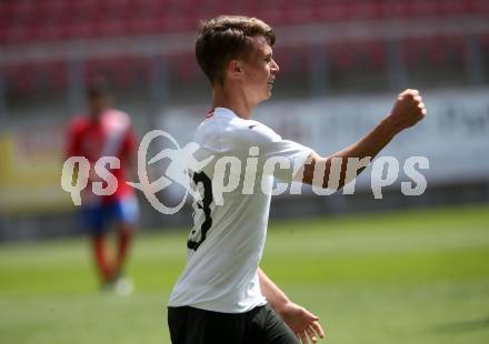 Fussball Laenderspiel. Tournament delle Nazioni. Oesterreich gegen Costa Rica. Torjubel Eduard Haas (Oesterreich). Klagenfurt, am 24.4.2018.
Foto: Kuess
---
pressefotos, pressefotografie, kuess, qs, qspictures, sport, bild, bilder, bilddatenbank