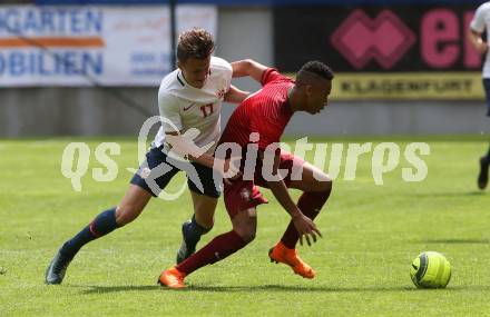 Fussball Laenderspiel. Tournament delle Nazioni. Portugal gegen Norwegen.  Rafael Lopes,  (Portugal), Nicolai Skoglurd (Norwegen). Klagenfurt, am 24.4.2018.
Foto: Kuess
---
pressefotos, pressefotografie, kuess, qs, qspictures, sport, bild, bilder, bilddatenbank