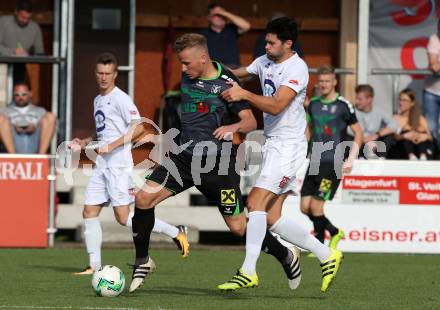 Fussball OEFB Cup. SAK gegen Voelkermarkt. Stephan Buergler,  (SAK),  Manuel Primusch (Voelkermarkt). Klagenfurt, am 20.7.2018.
Foto: Kuess
---
pressefotos, pressefotografie, kuess, qs, qspictures, sport, bild, bilder, bilddatenbank