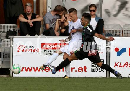 Fussball OEFB Cup. SAK gegen Voelkermarkt. Jurinic Andrej,  (SAK),  Yosifov Svetlozar Angelov (Voelkermarkt). Klagenfurt, am 20.7.2018.
Foto: Kuess
---
pressefotos, pressefotografie, kuess, qs, qspictures, sport, bild, bilder, bilddatenbank