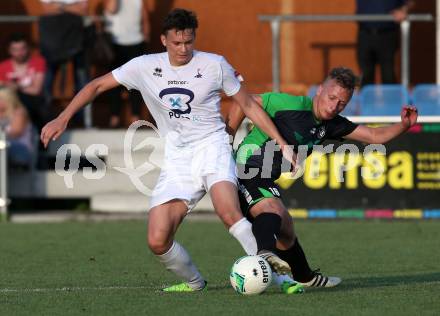 Fussball OEFB Cup. SAK gegen Voelkermarkt. Zdravko Koletnik,  (SAK),  Manuel Primusch (Voelkermarkt). Klagenfurt, am 20.7.2018.
Foto: Kuess
---
pressefotos, pressefotografie, kuess, qs, qspictures, sport, bild, bilder, bilddatenbank