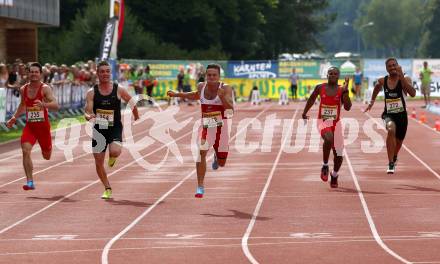 Leichtathletik, Oesterreichische Meisterschaften 2018.   100 Meter.  Andreas Meyer (#235), Maximilian Muenzker (# 264), Markus Fuchs (# 232), Chukwuma Mnamdi (#237), Isaac Asare (# 272), . Klagenfurt, am 21.7.2018.
Foto: Kuess
---
pressefotos, pressefotografie, kuess, qs, qspictures, sport, bild, bilder, bilddatenbank