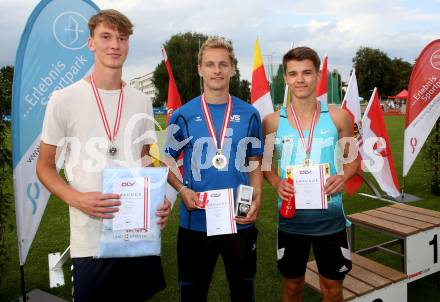 Leichtathletik, Oesterreichische Meisterschaften 2018.   Hochsprung. Ben Henkes, Andreas Steinmetz, Valentin Roland Voit. Klagenfurt, am 21.7.2018.
Foto: Kuess
---
pressefotos, pressefotografie, kuess, qs, qspictures, sport, bild, bilder, bilddatenbank