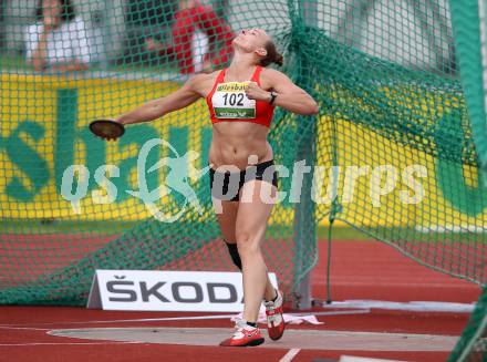 Leichtathletik, Oesterreichische Meisterschaften 2018.   Diskus Frauen. Stefanie Waldkircher. Klagenfurt, am 21.7.2018.
Foto: Kuess
---
pressefotos, pressefotografie, kuess, qs, qspictures, sport, bild, bilder, bilddatenbank