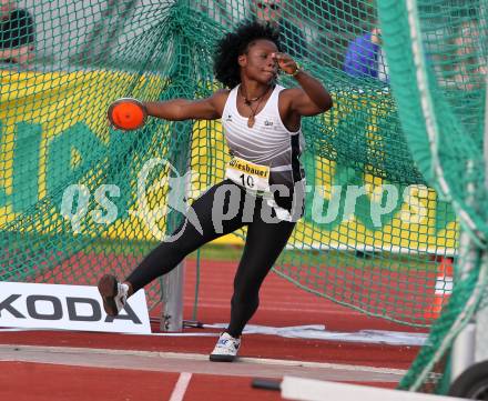 Leichtathletik, Oesterreichische Meisterschaften 2018.   Diskus. Djeneba Toure. Klagenfurt, am 21.7.2018.
Foto: Kuess
---
pressefotos, pressefotografie, kuess, qs, qspictures, sport, bild, bilder, bilddatenbank
