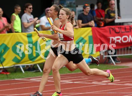 Leichtathletik. Oesterreichische Meisterschaften 2018.  4x100 Meter Frauen. Alexandra SCHEFTNER (Nr. 207), Annette HERISZT (Nr. 30). Klagenfurt, am 22.7.2018.
Foto: Kuess
---
pressefotos, pressefotografie, kuess, qs, qspictures, sport, bild, bilder, bilddatenbank