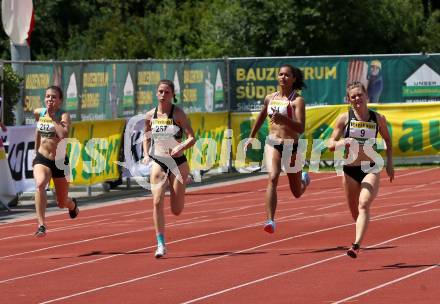 Leichtathletik. Oesterreichische Meisterschaften 2018.  200 Meter Frauen. Susanne WALLI (Nr. 212), Magdalena LINDNER (Nr. 267), Savannah MAPALAGAMA (Nr. 34), Alexandra TOTH (Nr. 9). Klagenfurt, am 22.7.2018.
Foto: Kuess
---
pressefotos, pressefotografie, kuess, qs, qspictures, sport, bild, bilder, bilddatenbank