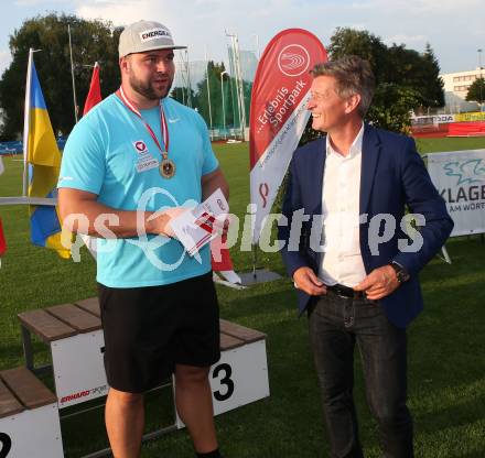Leichtathletik, Oesterreichische Meisterschaften 2018.   Diskus. Lukas Weisshaidinger, Arno Arthofer. Klagenfurt, am 21.7.2018.
Foto: Kuess
---
pressefotos, pressefotografie, kuess, qs, qspictures, sport, bild, bilder, bilddatenbank