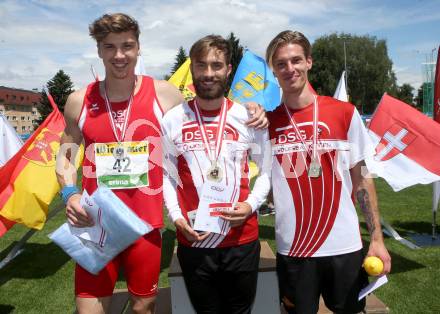 Leichtathletik. Oesterreichische Meisterschaften 2018.  110 Meter Huerden. Dominik SIEDLACZEK, Florian DOMENIG, Ivan FERRIGHETTO. Klagenfurt, am 22.7.2018.
Foto: Kuess
---
pressefotos, pressefotografie, kuess, qs, qspictures, sport, bild, bilder, bilddatenbank