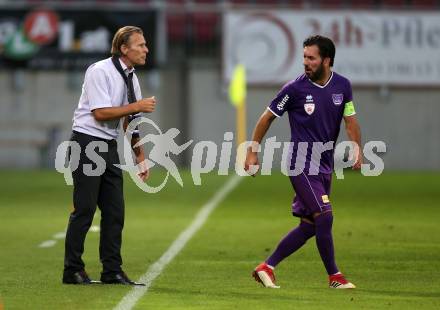 Fussball 2. Liga. SK Austria Klagenfurt gegen SC Austria Lustenau.  Trainer Franz Polanz, Sandro Zakany (Klagenfurt). Klagenfurt, am 27.7.2018.
Foto: Kuess
---
pressefotos, pressefotografie, kuess, qs, qspictures, sport, bild, bilder, bilddatenbank