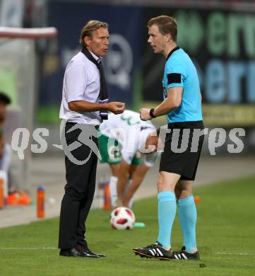 Fussball 2. Liga. SK Austria Klagenfurt gegen SC Austria Lustenau.  Trainer Franz Polanz, Schiedsrichter Markus Hameter (Klagenfurt). Klagenfurt, am 27.7.2018.
Foto: Kuess
---
pressefotos, pressefotografie, kuess, qs, qspictures, sport, bild, bilder, bilddatenbank