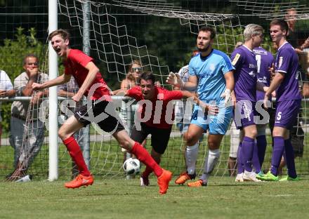 Fussball Unterliga Ost. Gurnitz gegen Eisenkappel. Torjubel Michael Kolbitsch, Daniel Urschitz (Gurnitz). Gurnitz, am 29.7.2018.
Foto: Kuess
---
pressefotos, pressefotografie, kuess, qs, qspictures, sport, bild, bilder, bilddatenbank