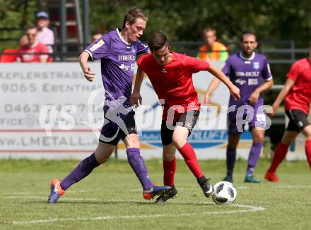 Fussball Unterliga Ost. Gurnitz gegen Eisenkappel. Niklas Maximilian Antonitsch,  (Gurnitz), Raphael Sadovnik (Eisenkappel). Gurnitz, am 29.7.2018.
Foto: Kuess
---
pressefotos, pressefotografie, kuess, qs, qspictures, sport, bild, bilder, bilddatenbank