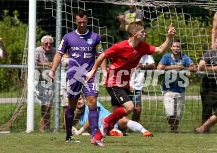 Fussball Unterliga Ost. Gurnitz gegen Eisenkappel. Torjubel Matic Petek (Gurnitz). Gurnitz, am 29.7.2018.
Foto: Kuess
---
pressefotos, pressefotografie, kuess, qs, qspictures, sport, bild, bilder, bilddatenbank