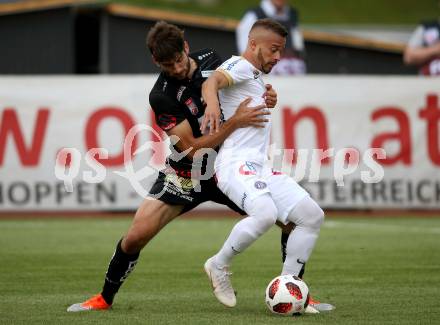 Fussball tipico Bundesliga. RZ Pellets WAC gegen FK Austria Wien. Michael Novak, (WAC),  Lucas Henrique Ferreira Venuto (Austria Wien). Wolfsberg, am 5.8.2018.
Foto: Kuess

---
pressefotos, pressefotografie, kuess, qs, qspictures, sport, bild, bilder, bilddatenbank