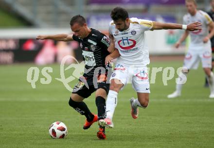 Fussball tipico Bundesliga. RZ Pellets WAC gegen FK Austria Wien. Michael Lindl,  (WAC), Alon Turgeman (Austria Wien). Wolfsberg, am 5.8.2018.
Foto: Kuess

---
pressefotos, pressefotografie, kuess, qs, qspictures, sport, bild, bilder, bilddatenbank