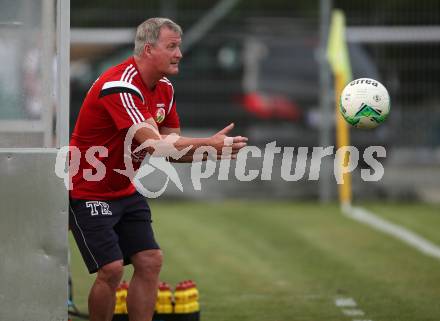 Fussball. Kaerntner Liga. SAK gegen St. Michael/Bleiburg.  Trainer Peter Kienleitner  (St. Michael). Klagenfurt, 3.8.2018.
Foto: Kuess
---
pressefotos, pressefotografie, kuess, qs, qspictures, sport, bild, bilder, bilddatenbank