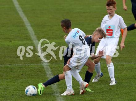 Fussball Schuelerliga. Bundesmeisterschaft. Finale. BG/BRG/SRG Klagenfurt-Lerchenfeld U13 gegen NSMS 10 Wendstattgasse U13. Marcel Markus Moswitzer,  (Lerchenfeld), Mark Lakatos (Wendstattgasse). Landskron, am 28.6.2018.
Foto: Kuess
---
pressefotos, pressefotografie, kuess, qs, qspictures, sport, bild, bilder, bilddatenbank