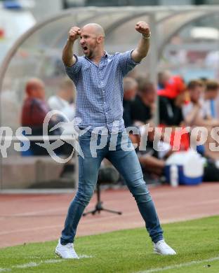 Fussball tipico Bundesliga. RZ Pellets WAC gegen FK Austria Wien. Jubel  Trainer Christian Ilzer (WAC). Wolfsberg, am 5.8.2018.
Foto: Kuess

---
pressefotos, pressefotografie, kuess, qs, qspictures, sport, bild, bilder, bilddatenbank