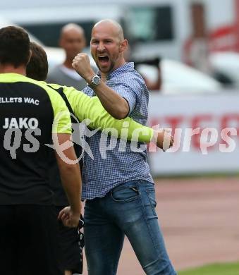 Fussball tipico Bundesliga. RZ Pellets WAC gegen FK Austria Wien.  Jubel Trainer Christian Ilzer (WAC). Wolfsberg, am 5.8.2018.
Foto: Kuess

---
pressefotos, pressefotografie, kuess, qs, qspictures, sport, bild, bilder, bilddatenbank