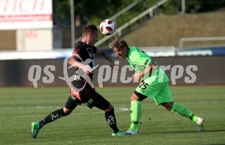 Fussball Testspiel. RZ Pellets WAC gegen Hannover 96. Marcel Ritzmaier,  (WAC),  Oliver Sorg (Hannover). Wolfsberg, am 1.8.2018.
Foto: Kuess
---
pressefotos, pressefotografie, kuess, qs, qspictures, sport, bild, bilder, bilddatenbank