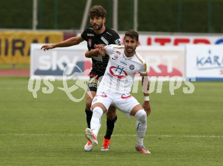 Fussball tipico Bundesliga. RZ Pellets WAC gegen FK Austria Wien. Michael Novak, (WAC), Alon Turgeman  (Austria Wien). Wolfsberg, am 5.8.2018.
Foto: Kuess

---
pressefotos, pressefotografie, kuess, qs, qspictures, sport, bild, bilder, bilddatenbank