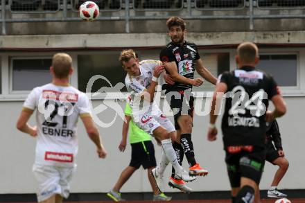 Fussball tipico Bundesliga. RZ Pellets WAC gegen FK Austria Wien. Michael Novak,  (WAC), Thomas Salamon (Austria Wien). Wolfsberg, am 5.8.2018.
Foto: Kuess

---
pressefotos, pressefotografie, kuess, qs, qspictures, sport, bild, bilder, bilddatenbank
