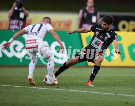 Fussball tipico Bundesliga. RZ Pellets WAC gegen FK Austria Wien. Michael Novak,  (WAC), Lucas Henrique Ferreira Venuto (Austria Wien). Wolfsberg, am 5.8.2018.
Foto: Kuess

---
pressefotos, pressefotografie, kuess, qs, qspictures, sport, bild, bilder, bilddatenbank