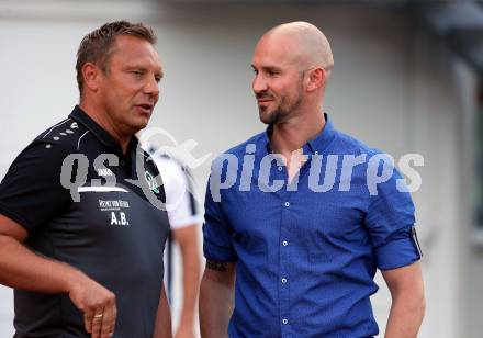 Fussball Testspiel. RZ Pellets WAC gegen Hannover 96. Trainer Andre Breitenreiter (Hannover), Trainer Christian Ilzer (WAC). Wolfsberg, am 1.8.2018.
Foto: Kuess
---
pressefotos, pressefotografie, kuess, qs, qspictures, sport, bild, bilder, bilddatenbank