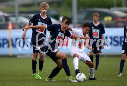 Fussball Schuelerliga. Bundesmeisterschaft. Finale. BG/BRG/SRG Klagenfurt-Lerchenfeld U13 gegen NSMS 10 Wendstattgasse U13. Daniel Hans Genser,  (Lerchenfeld). Landskron, am 28.6.2018.
Foto: Kuess
---
pressefotos, pressefotografie, kuess, qs, qspictures, sport, bild, bilder, bilddatenbank