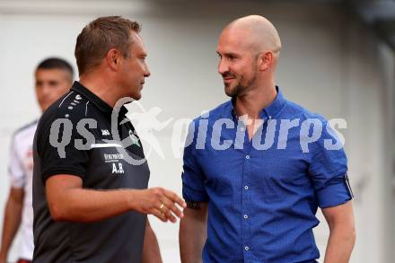 Fussball Testspiel. RZ Pellets WAC gegen Hannover 96. Trainer Andre Breitenreiter (Hannover), Trainer Christian Ilzer (WAC). Wolfsberg, am 1.8.2018.
Foto: Kuess
---
pressefotos, pressefotografie, kuess, qs, qspictures, sport, bild, bilder, bilddatenbank