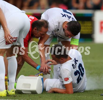 Fussball. Kaerntner Liga. SAK gegen St. Michael/Bleiburg. Oswin Menessinger, Darjan Aleksic, Zdravko Koletnik  (SAK). Klagenfurt, 3.8.2018.
Foto: Kuess
---
pressefotos, pressefotografie, kuess, qs, qspictures, sport, bild, bilder, bilddatenbank