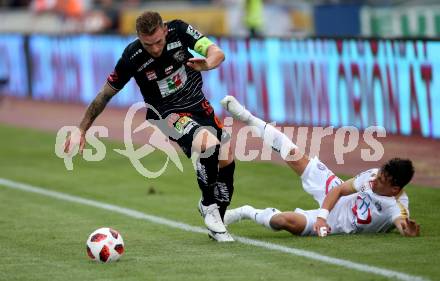 Fussball tipico Bundesliga. RZ Pellets WAC gegen FK Austria Wien. Michael Sollbauer,  (WAC), Dominik Prokop (Austria Wien). Wolfsberg, am 5.8.2018.
Foto: Kuess

---
pressefotos, pressefotografie, kuess, qs, qspictures, sport, bild, bilder, bilddatenbank