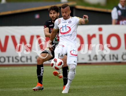 Fussball tipico Bundesliga. RZ Pellets WAC gegen FK Austria Wien. Michael Novak, (WAC),  Lucas Henrique Ferreira Venuto (Austria Wien). Wolfsberg, am 5.8.2018.
Foto: Kuess

---
pressefotos, pressefotografie, kuess, qs, qspictures, sport, bild, bilder, bilddatenbank
