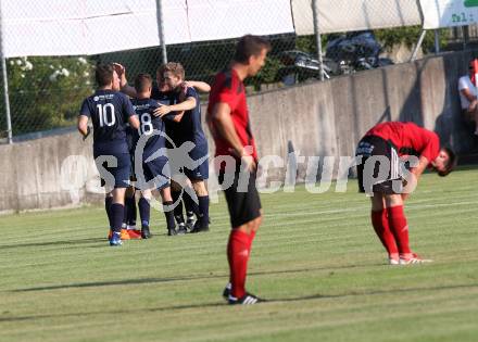 Fussball. Kaerntner Liga. St. Jakob/Rosental gegen Matrei. Torjubel Mario Kleinlercher (Matrei). St. Jakob, 4.8.2018.
Foto: Kuess
---
pressefotos, pressefotografie, kuess, qs, qspictures, sport, bild, bilder, bilddatenbank