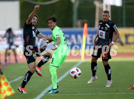 Fussball Testspiel. RZ Pellets WAC gegen Hannover 96. Michael Novak, Christopher Wernitznig,  (WAC), Miiko Albornoz (Hannover). Wolfsberg, am 1.8.2018.
Foto: Kuess
---
pressefotos, pressefotografie, kuess, qs, qspictures, sport, bild, bilder, bilddatenbank