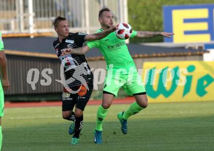 Fussball Testspiel. RZ Pellets WAC gegen Hannover 96. Marcel Ritzmaier, (WAC),  Marvin Bakalorz (Hannover). Wolfsberg, am 1.8.2018.
Foto: Kuess
---
pressefotos, pressefotografie, kuess, qs, qspictures, sport, bild, bilder, bilddatenbank