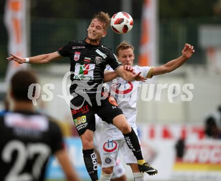 Fussball tipico Bundesliga. RZ Pellets WAC gegen FK Austria Wien. Marc Andre Schmerboeck,  (WAC), Thomas Salamon (Austria Wien). Wolfsberg, am 5.8.2018.
Foto: Kuess

---
pressefotos, pressefotografie, kuess, qs, qspictures, sport, bild, bilder, bilddatenbank