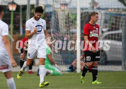 Fussball. Kaerntner Liga. SAK gegen St. Michael/Bleiburg. Torjubel Stephan Buergler (SAK). Klagenfurt, 3.8.2018.
Foto: Kuess
---
pressefotos, pressefotografie, kuess, qs, qspictures, sport, bild, bilder, bilddatenbank