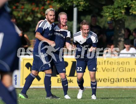 Fussball 1. KLasse C. Kappel gegen Feistritz/Rosental. Torjubel Maximilian Prasser, Philipp Koch, Filip Skoflek (Kappel). Kappel, am 4.8.2018.
Foto: Kuess
---
pressefotos, pressefotografie, kuess, qs, qspictures, sport, bild, bilder, bilddatenbank